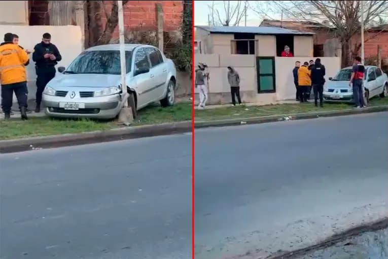 Conductor perdió el control de su auto y chocó contra una columna de alumbrado en Paraná - imagen de origen