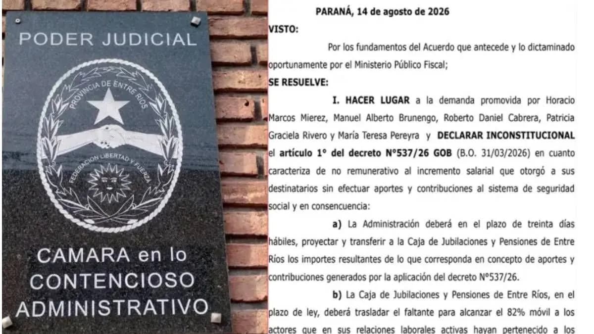 Aumentos sin aportes: la Justicia de Entre Ríos los declaró inconstitucionales - imagen de origen